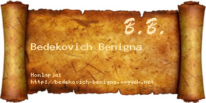 Bedekovich Benigna névjegykártya